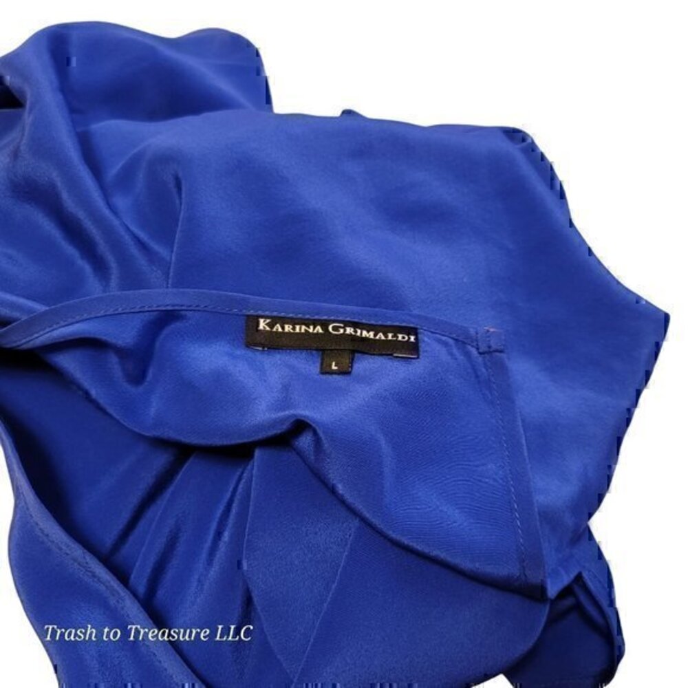 Silk Romper Karina Grimaldi Blue L - Picture 10 of 13